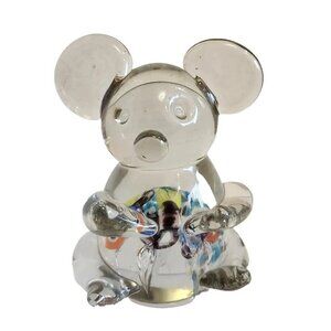 Vintage glass Koala paperweight with colorful inside /  animal decorative object